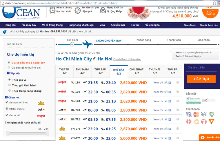 Giá vé máy bay Tết đi Hà Nội 2016
