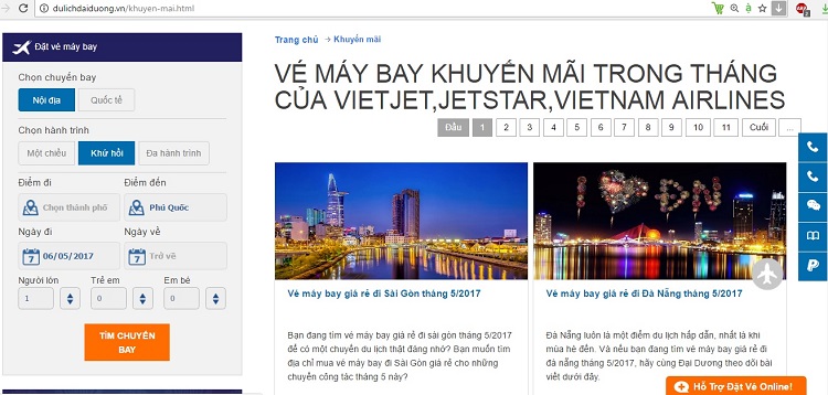 Theo dõi mục Khuyến mãi của dulichdaiduong.vn để cập nhật thông tin vé máy bay đi Phú Quốc giá rẻ