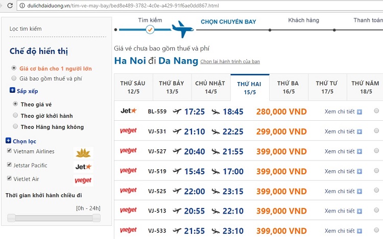 Vé máy bay giá rẻ đi đà nẵng tháng 5/2017 khởi hành từ Hà Nội