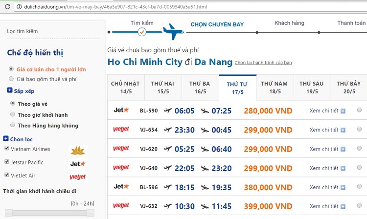 Vé máy bay giá rẻ đi đà nẵng tháng 5/2017 khởi hành từ Sài Gòn