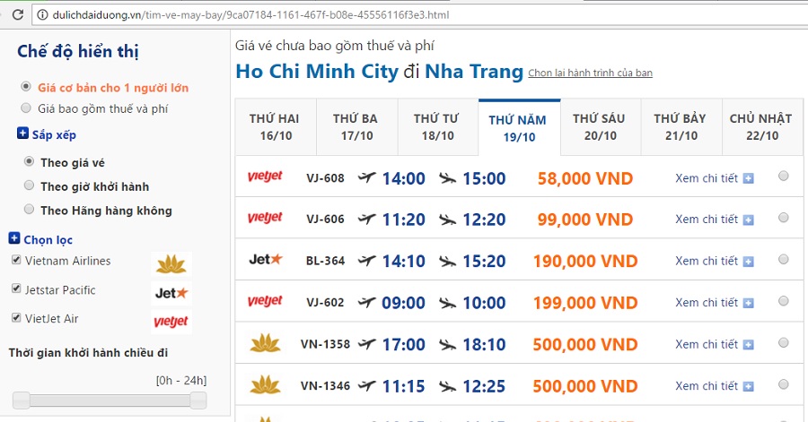 Đặt vé máy bay đi nha trang giá rẻ từ Sài Gòn