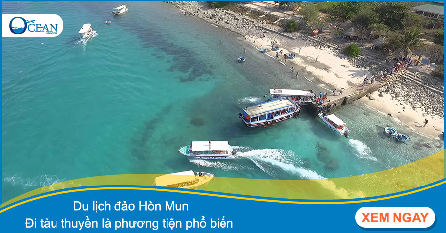 Du lịch đảo Hòn Mun - Đi tàu thuyền là phương tiện phổ biến 
