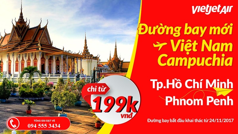 đường bay thẳng từ TPHCM đến Phnom Penh