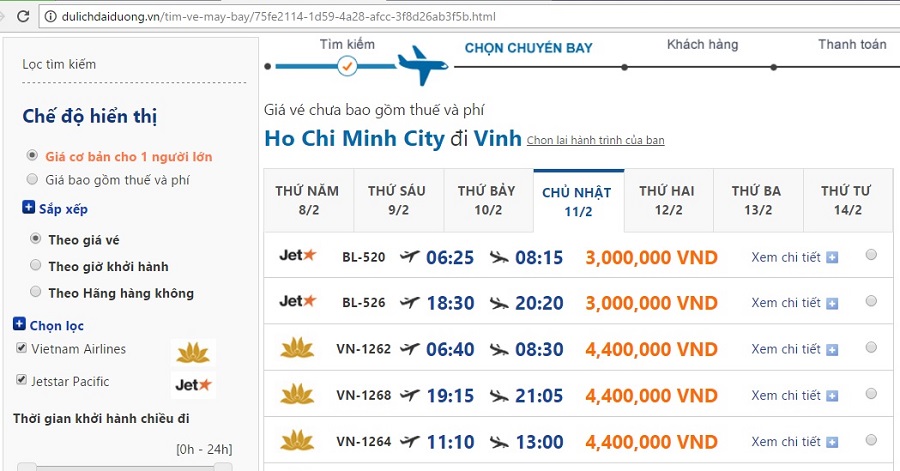 Giá ve may bay ngay 26 tet tại dulichdaiduong.vn
