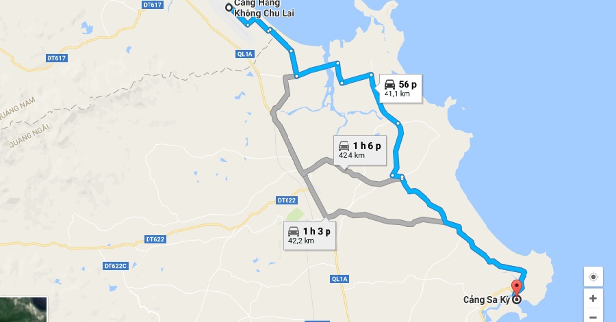 Sân bay Chu Lai ở đâu theo google map
