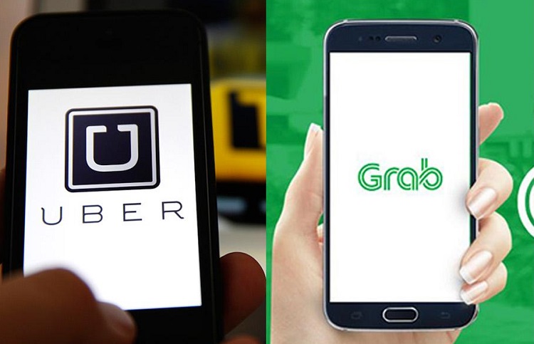 Ứng dụng Grap và Uber trên điện thoại