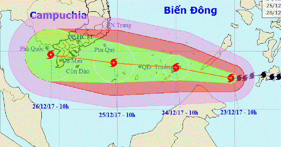Dự báo bão số 16 có cường độ mạnh, giật cấp 12