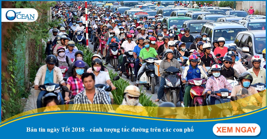 tình trạng tắc nghẽn giao thông ngày Tết tại Sài Gòn