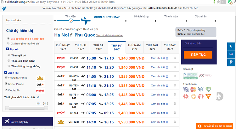 Khảo sát giá vé máy bay đi Phú Quốc cho hành trình bay khởi hành từ Hà Nội, dulichdaiduong.vn nhận thấy giá vé máy bay đi Phú Quốc tháng đi Phú Quốc từ Hà Nội khá cao. 