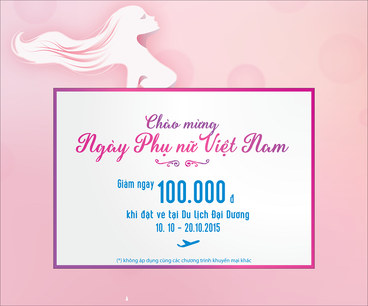 ưu đãi 20/10 khi đặt vé tại dulichdaiduong.vn