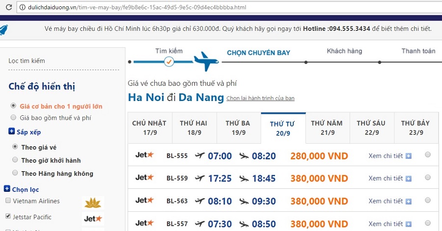 Vé máy bay giá rẻ đi đà nẵng jetstar tháng 9 khởi hành từ Hà Nội