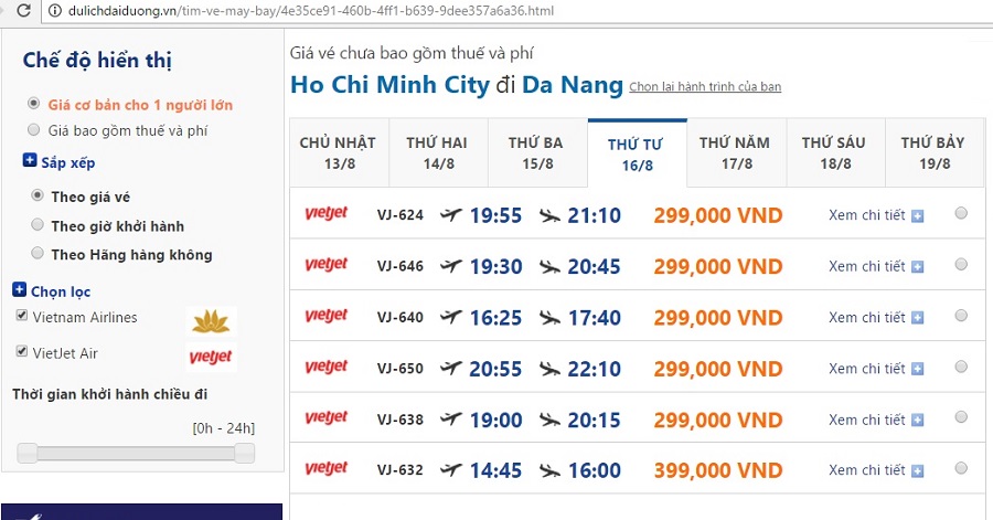 Vé máy bay giá rẻ đi đà nẵng tháng 8 từ Sài Gòn