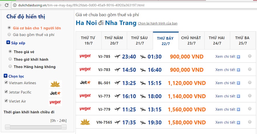Vé máy bay giá rẻ đi nha trang từ Hà Nội trong tháng 7