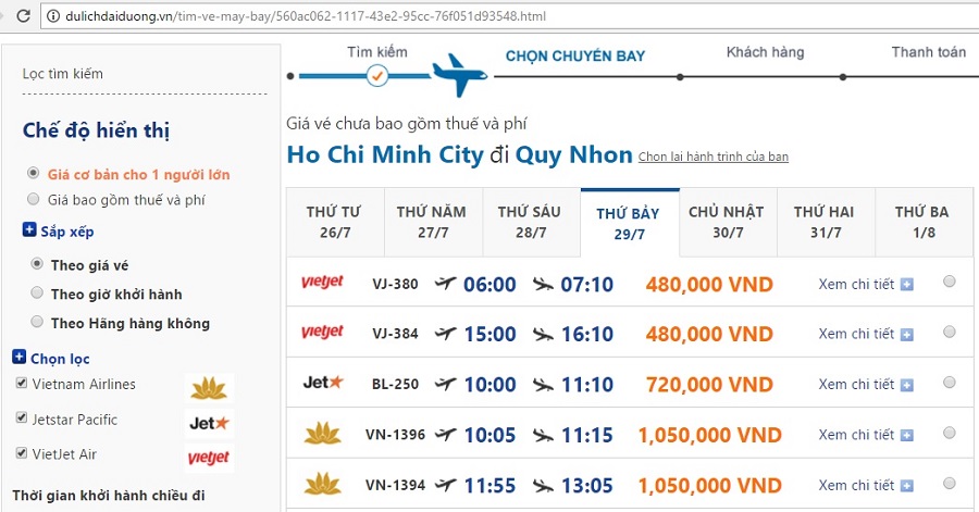 Vé máy bay giá rẻ đi Quy Nhơn từ Hà Nội trong tháng 7/2017