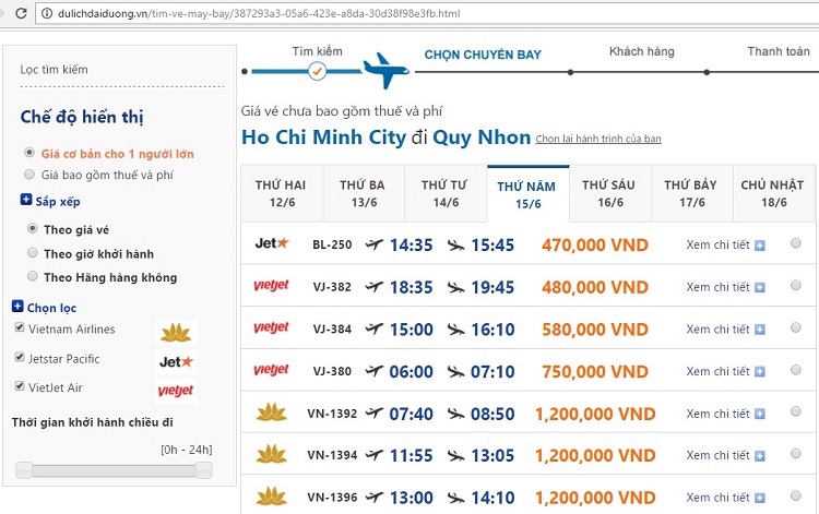 Vé máy bay giá rẻ đi Quy Nhơn tháng 6/2017 khởi hành từ Sài Gòn