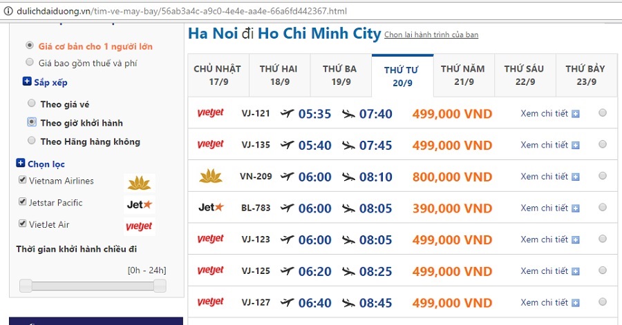 Đặt vé máy bay giá rẻ hà nội đi sài gòn tại dulichdaiduong.vn