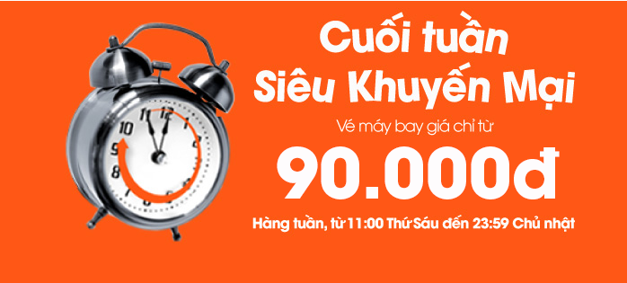Vé máy bay khuyến mại Jetstar cuối tuần giá chỉ từ 90.000 đồng