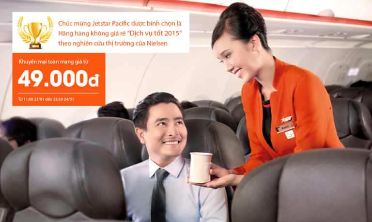 Vé máy bay khuyến mại Jetstar giá chỉ từ 49.000 đồng