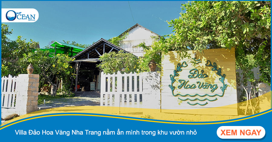 Villa Đảo Hoa Vàng Nha Trang nằm ẩn mình trong khu vườn nhỏ