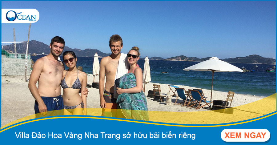 Villa Đảo Hoa Vàng Nha Trang sở hữu bãi biển riêng