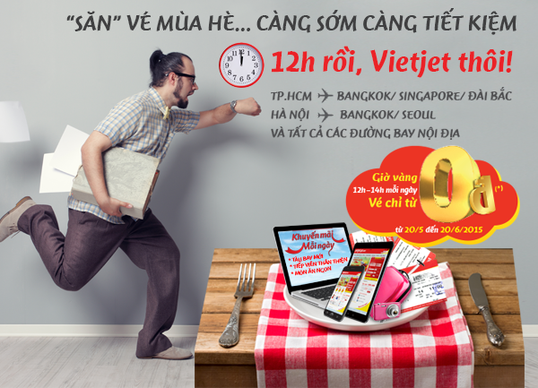 12h - Săn ngay vé máy bay 0đ từ Vietjet